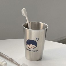 卡通定製 問號男孩/女孩情侶款 不銹鋼牙刷杯, 1個, 卡通定製 問號男孩