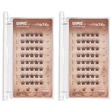 UIMO 이스케이프 인 어 데이 리스본 노 글루 인조 속눈썹, 2개, 블랙
