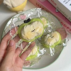 亮燈貓爪捏捏樂 解壓玩具 超軟泥感食玩 減壓玩具, 奶油蘋果【綠色】, 1個