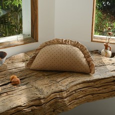 網紅嬰兒枕頭抱枕靠墊靠枕ins風餃子枕安撫頭枕道具枕純棉a類可啃, 卡其波點,35*74【大號】