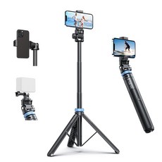 Kaiess藍牙自拍棒/運動相機架/手機三腳架, 黑色