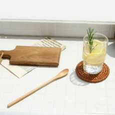 긴 티스푼 내추럴 우드 디저트 나무 티스푼 홈카페 아이스 커피 다용도 혼합