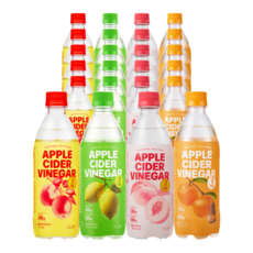 클룹 애사비소다 4종 세트 (사과+레몬+신비복숭아+감귤), 24개, 500ml