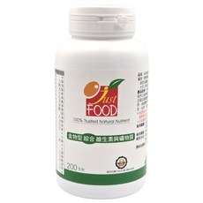 Just FOOD 食物型綜合維生素與礦物質 酵母酵素 全素可用 60粒, 1個, 200顆