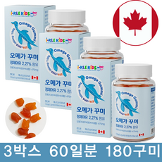 우리아이 건강엔 아이클키즈 오메가 꾸미 / 천연향료사용 / 두가지맛 꾸미, 60정, 3박스