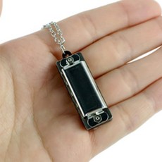 하모니카 목걸이 실버 휴대용 미니 악기 어린이 교육용, 1개, 상세페이지 참조