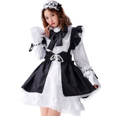 Hot Sweet大尺碼女僕裝 花胸針 長袖 男性女僕裝 萬聖節