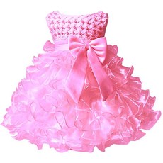 Jup Elle 여아용 드레스 러플 레이스 미인대회 파티 웨딩 플라워 걸 드레스 마가라이트 퓨어 핑크 7 Years, Margarite Pure Pink