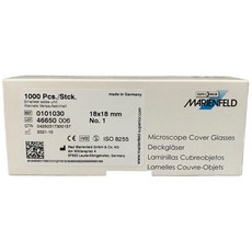 MARIENFE 德國製 顯微鏡蓋玻片 (18x18mm/22x22mm/100片/盒/No.1), 18x18mm