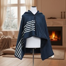 극세사망토 겨울용 라인 똑딱이 단추 아동 망토 담요, 1개