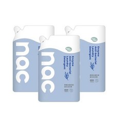 nac nac 酵素抗菌防螨嬰兒洗衣精 1100ml 3入補充包 高效潔淨 溫和親膚, 1個