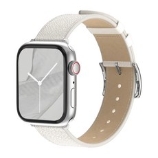 아이메이드잇 애플워치 호환 앱송 가죽밴드 스트랩, 화이트, 1개