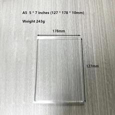 새로운 투명 젤 인쇄 플레이트 재사용 가능한 실리콘 젤 플레이트 젤 프레스 모노 인쇄 젤 예술 클리어 플, 02 A5
