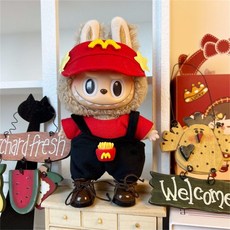 라부부 옷 3세대 2세대 1세대 꾸미기 패션 의류 모자 줄무늬 목도리, 맥도날드 3피스 (아기 신발X)