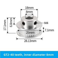 2GT 싱크로 휠 타이밍 풀리 보어 벨트 너비 6mm 3D 프린터 CNC 부품 16 20 톱니, 19 40Teeth Bore 8mm