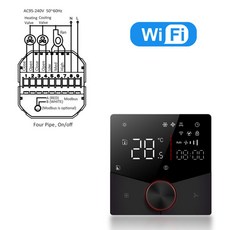 EU 24V 220V WIFI 스마트 에어컨 온도 조절기 냉각 가열 프로그래밍 가능한 조절, 02 black 4p_02 95-240 V, 02 black 4p_02 95-240 V