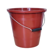 PE바게스 플라스틱바게스 양동이 손잡이장착포함, 1개, 빨강