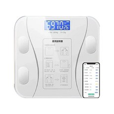 代發藍牙智能體脂秤精準家用脂肪稱成人女生宿舍電子秤體重秤重計, 1個, 如圖, 藍牙電池款-說明書腰線白