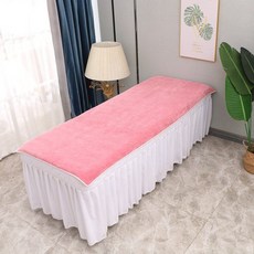 마사지침대 수건 타월 대형 커버 패드 시트 얼굴구멍 미용침대, 구멍X 장미 분홍, 90x190 중간두께