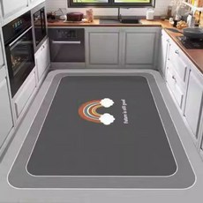 대형 규조토 발매트 싱크대 논슬립 주방매트 주방 40X60 신선한, 1개, K. 리틀