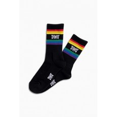 PXG 레인보우 검정색 크루 삭스 발목 여성 골프양말, 1세트, 검정