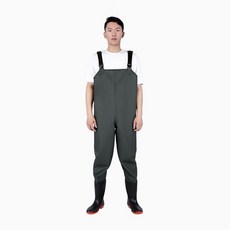일체형 작업복 방수웨이더 전신 멜빵 방수 해루장비, 카키