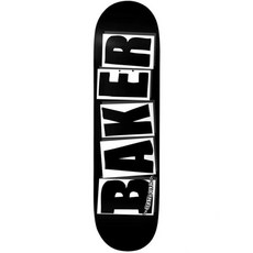 베이커 브랜드 로고 데크8.0 블랙화이트 스케이트보드 데크, 1개