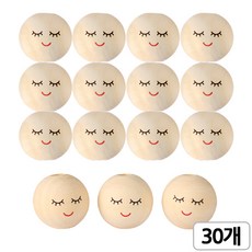 [모핸] 25mm 설레는표정 스마일 나무구슬(30개), 1개