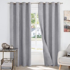 BGment 침실/거실용 100% 암막 커튼 - 213.4cm(84인치) 길이 리넨 질감 단열 토탈 라이트 차단 브론즈 그로밋 창문 드레이프 농가용 패널 2개 132.1