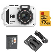 柯達 KODAK PIXPRO WPZ2 16MP 32G 防水運動相機 潛水攝影機 冰雪白, 1個, 冰雪白標配+32G小卡+副廠電池+充電器