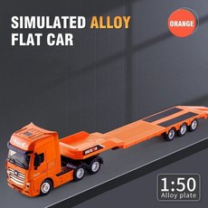 1/50 다이캐스트 합금 트럭 장난감 탱크 자동차 모델 탈착식 엔지니어링 운송 컨테이너 차량 크리스마스 선물, orange