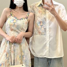 커플 시밀러룩 휴양지 패밀리룩 반팔 하와이안 여행 긴팔 웨딩촬영 드레스 호캉스 원피스 셔츠