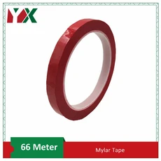 6mm 9mm 12mm 마크 여러 가지 빛깔의 Mylar 테이프 Mara 고온 절연 변압기 모터 커패시터 코일 랩 접착, 08 Red, 01 66M, 02 9mm