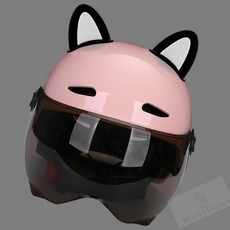 준스토어 헬멧장식 고양이 귀(한 쌍) 킥보드헬멧, 핑크