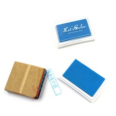 잉크패드 스탬프패드 하늘색 문구용