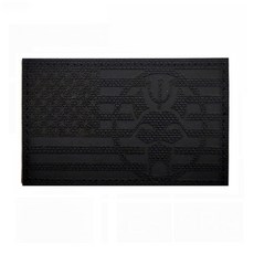 桃園發貨-全黑海豹突擊隊士氣章德州seal三叉軍迷魔鬼氈臂章紅外夜視反光貼魔鬼氈臂章 士氣魔鬼氈, V00873-30 三叉戟貓頭（美國旗大, 1個