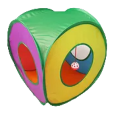 寵物彩虹隧道，可摺疊收納，附贈小球逗貓玩具, 1個, 方形通道, 多色