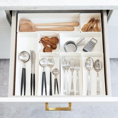 마마무드 국산 안심소재 주방 수저정리함 칸칸이 조리도구 수저정리트레이 서랍정리함 알뜰세트, 1세트, 분리30x40(소2+중2+대2)