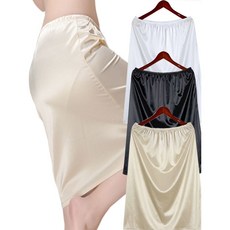 하얀비 WR252 부드러운 실크 새틴 기본 속치마 속치마 란제리 속옷 비침없는 이너 치마