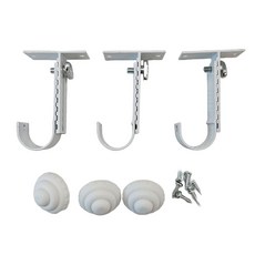 커블 커튼봉 조절브라켓, 1개, 알루미늄 화이트 25mm