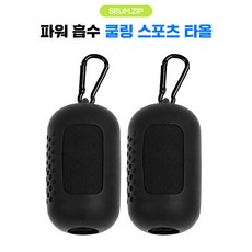 세움집 파워 흡수 스포츠 쿨타올 1+1 등산 헬스 러닝 운동용 땀수건 야구직관템, 1세트, 블랙