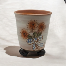 우암 국산 수제화분 핸드프린팅 꽃다발 다육이 도자기화분, 1개