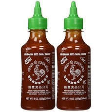 후이퐁 스리라차 핫 칠리 소스 9온스 병(2팩) 칠리 레드 세트 2개, 0.7514454556773013