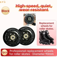 쿠쿠스토어 90mm(3.5") 교체 바퀴: 고탄성 저소음 내마모성 - 스케이트 수하물 어린이 스쿠터, 02 rear door pad 2pcs, 02 2pcs black