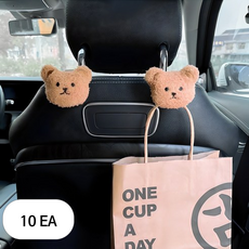 구디푸디 차량용 곰돌이 대형 후크, 10개, 아이보리