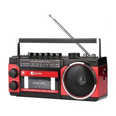 아남 전자 카세트 테이프 플레이어 레코더 녹음 AM FM 라디오 USB 재생 A-36 무배, 블랙레드