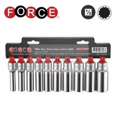 FORCE 英制 四分 12齒套筒組 1/2 四分六角 12角長套筒 手動套筒組, 1個, 英制1/2四分10件組(六角)