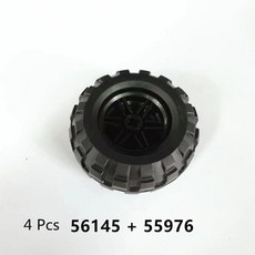 빌딩 블록 휠 핀 구멍 타이어용, 8. 4 Pcs with 55976, 1개