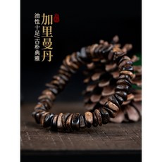 나무 염주 절 팔찌 금 단주 불자 비휴 천연 칼리만탄 원터치 침향수 노원료 침향목 불주, 1개