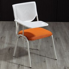 접이식 일체형 책걸상 강의실 대학교 테이블 학교, 흰색 주황색 쓰기판